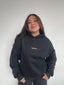POLERÓN HOODIE NEGRO - OVERSIZE CON GORRO LOGO BORDADO