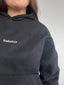 POLERÓN HOODIE NEGRO - OVERSIZE CON GORRO LOGO BORDADO