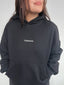 POLERÓN HOODIE NEGRO - OVERSIZE CON GORRO LOGO BORDADO