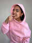 POLERÓN OVERSIZE CON GORRO - ROSADO