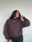 POLERÓN HOODIE CAFÉ - OVERSIZE CON GORRO LOGO BORDADO