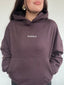 POLERÓN HOODIE CAFÉ - OVERSIZE CON GORRO LOGO BORDADO