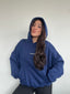 (PRE-VENTA) POLERÓN HOODIE AZUL - OVERSIZE CON GORRO LOGO BORDADO