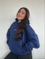 (PRE-VENTA) POLERÓN HOODIE AZUL - OVERSIZE CON GORRO LOGO BORDADO