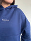 (PRE-VENTA) POLERÓN HOODIE AZUL - OVERSIZE CON GORRO LOGO BORDADO
