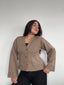 SWEATER ÁMBAR BEIGE - CHALECO DE ALGODÓN CÁRDIGAN MANGAS ANCHAS