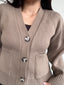SWEATER ÁMBAR BEIGE - CHALECO DE ALGODÓN CÁRDIGAN MANGAS ANCHAS