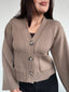SWEATER ÁMBAR BEIGE - CHALECO DE ALGODÓN CÁRDIGAN MANGAS ANCHAS