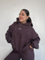 POLERÓN OVERSIZE CON GORRO - CHOCOLATE