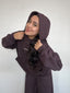 POLERÓN OVERSIZE CON GORRO - CHOCOLATE