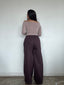 (PRE-VENTA) PANTALÓN BUZO CAFÉ - CORTE RECTO LOGO BORDADO