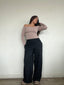 (PRE-VENTA) PANTALÓN BUZO NEGRO - CORTE RECTO LOGO BORDADO