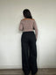(PRE-VENTA) PANTALÓN BUZO NEGRO - CORTE RECTO LOGO BORDADO