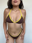 TOP DE BIKINI TULUM CAFÉ AMARILLO TRIANGULO AJUSTABLE