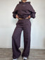 CONJUNTO POLERÓN OVERSIZE & PANTALÓN RECTO - CHOCOLATE