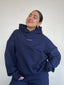POLERÓN OVERSIZE CON GORRO - AZUL