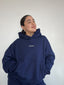 POLERÓN OVERSIZE CON GORRO - AZUL