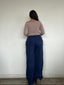 (PRE-VENTA) PANTALÓN BUZO AZUL - CORTE RECTO LOGO BORDADO