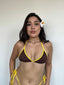 TOP DE BIKINI TULUM CAFÉ AMARILLO TRIANGULO AJUSTABLE