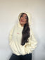 (PRE-VENTA) POLERÓN HOODIE MANTEQUILLA - OVERSIZE CON GORRO LOGO Y ESPALDA BORDADO