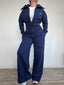 CONJUNTO POLERÓN AJUSTADO & PANTALÓN RECTO - AZUL