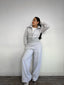 CONJUNTO POLERÓN AJUSTADO & PANTALÓN RECTO - GRIS
