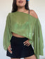 TOP BOLERO VERDE BRILLOS
