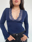 TOP SIENNA ENCAJE AZUL