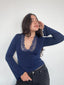 TOP SIENNA ENCAJE AZUL