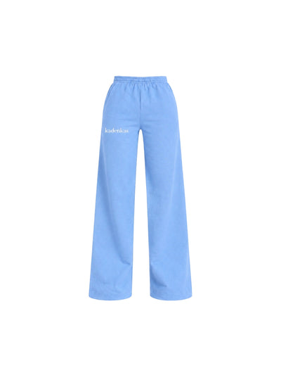 (PRE-VENTA) PANTALÓN BUZO CELESTE - CORTE RECTO LOGO BORDADO