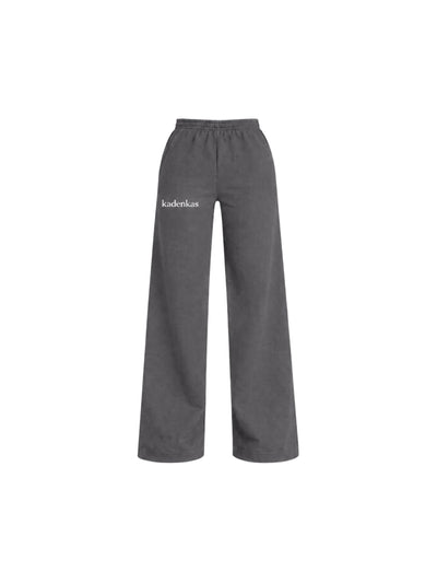 PANTALÓN BUZO GRIS - CORTE RECTO LOGO BORDADO