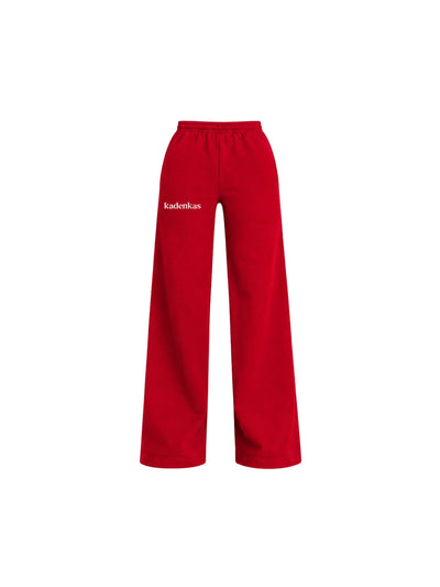 PANTALÓN BUZO ROJO - CORTE RECTO LOGO BORDADO