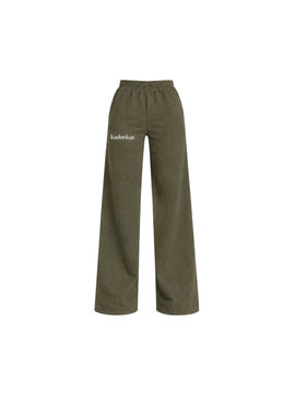 PANTALÓN BUZO VERDE - CORTE RECTO LOGO BORDADO
