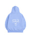 POLERÓN HOODIE CELESTE - OVERSIZE CON GORRO LOGO Y ESPALDA BORDADO