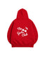 POLERÓN HOODIE ROJO - OVERSIZE CON GORRO LOGO Y ESPALDA BORDADO