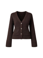 SWEATER ÁMBAR CAFÉ - CHALECO DE ALGODÓN CÁRDIGAN MANGAS ANCHAS
