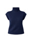 SWEATER HANNAH AZUL - CHALECO DE ALGODÓN DE CUELLO ALTO