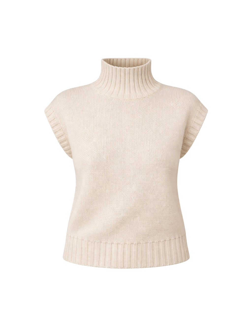 SWEATER HANNAH CRUDO - CHALECO DE ALGODÓN DE CUELLO ALTO