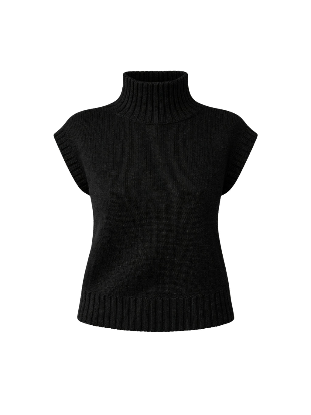 SWEATER HANNAH NEGRO - CHALECO DE ALGODÓN DE CUELLO ALTO