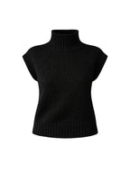 SWEATER HANNAH NEGRO - CHALECO DE ALGODÓN DE CUELLO ALTO