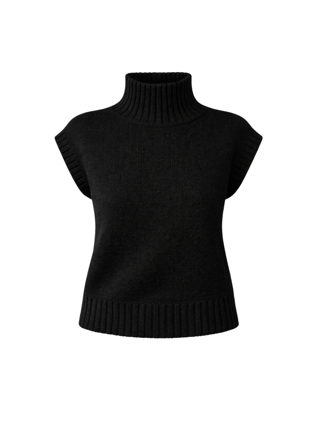 SWEATER HANNAH NEGRO - CHALECO DE ALGODÓN DE CUELLO ALTO