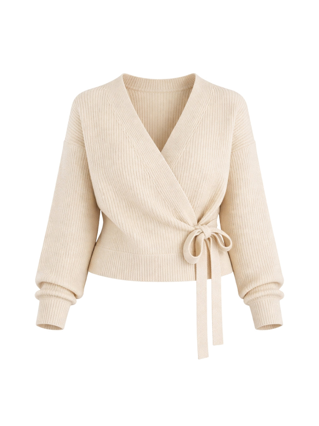 SWEATER KIMMIE CRUDO - CHALECO DE ALGODÓN CRUZADO CON AMARRAS