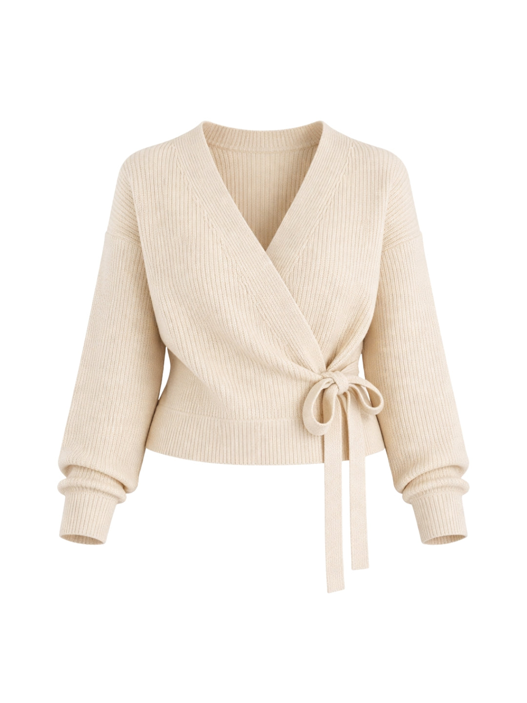SWEATER KIMMIE CRUDO - CHALECO DE ALGODÓN CRUZADO CON AMARRAS