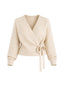 SWEATER KIMMIE CRUDO - CHALECO DE ALGODÓN CRUZADO CON AMARRAS