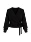 (PRE-VENTA) SWEATER KIMMIE NEGRO - CHALECO DE ALGODÓN CRUZADO CON AMARRAS