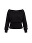 (PRE-VENTA) SWEATER REGINA NEGRO - CHALECO DE ALGODÓN CUELLO ANCHO Y PRETINA ALTA