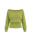 SWEATER REGINA VERDE - CHALECO DE ALGODÓN CUELLO ANCHO Y PRETINA ALTA
